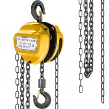 VEVOR Polipasto de Cadena 2200 lbs / 1 T Polipasto Cabestrante de Cadena Manual Elevación Máxima 3 m Carcasa de Elevación Duradera, Herramienta de Elevación de Cadena para Levantar Cargas, Amarillo