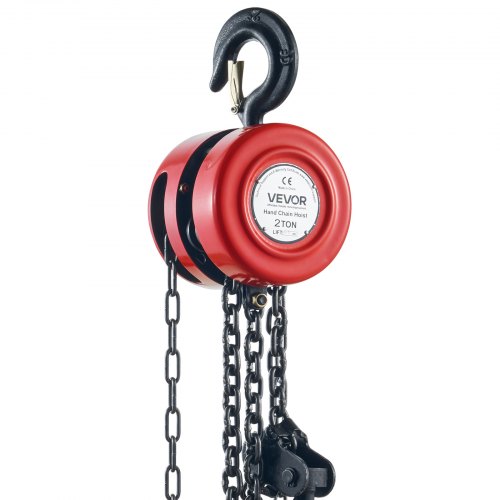 

VEVOR 2 Ton Polipasto Manual de Cadena 4400lbs Elevación del Polipasto 2,5m Rojo