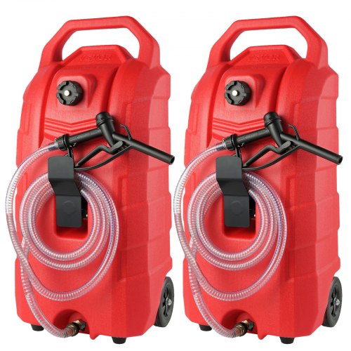 

VEVOR Tanque de Combustible Portátil con Ruedas 16 Gal 60L Bidón de Gasolina 2 Piezas con Bomba Manual, Transferencia de Combustible para Gasolina, Diesel, Aceite, Máquina, Cortacésped, Coche, Tractor