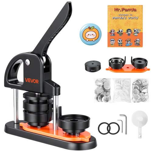 VEVOR Máquina para Hacer Botones de 58 mm Prensa para Insignias con 100 kits de Consumibles Libro Mágico y Cortador de Círculos Fabricante de Insignias de Plástico Resistente para Hacer Insignias