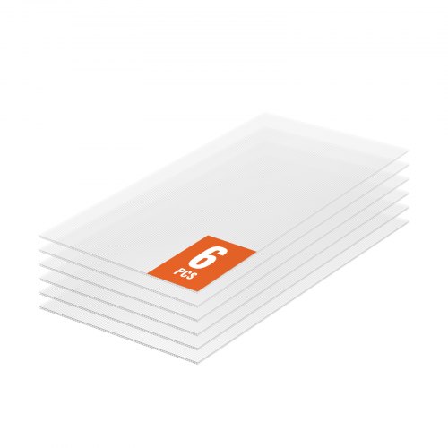 

VEVOR Paneles de Policarbonato para Invernadero, Láminas de Techo de Plástico Corrugado Protección UV Resistente al Agua, Resistentes al Impacto para Invernaderos y Jardines, 1210 x 605 x 4 mm, 6 uds