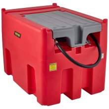 VEVOR Tanque de Diésel Portátil de Polietileno Tanque de Combustible Diésel de 116 Galones con Bomba de Transferencia de 12 V Almacenamiento de Diesel Rojo Flujo Máximo de 10,6 GPM para Camión Tractor