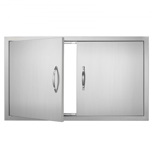 

VEVOR Puerta de Acceso a Barbacoa 915 x 533 x 46 mm Puerta de Cocina Exterior Doble Puerta Empotrada de Acero Inoxidable con Manija para Isla de Barbacoa, Estación de Parrilla, Armario Exterior