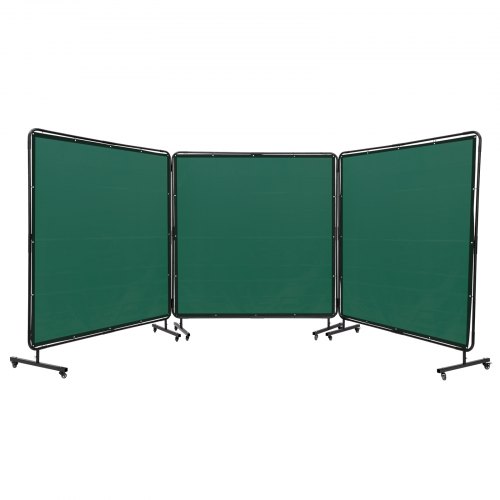 VEVOR Cortina de Soldadura con Marco 3 Paneles Pantalla de Cortina Protectora de Soldadura 1,8x1,8m de Vinilo Ignífugo