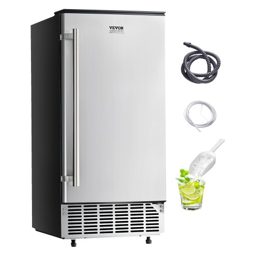 

VEVOR Máquina para Fabricar Hielo Empotrada debajo del Mostrador, 36 kg/día, con Puerta Reversible de Acero Inoxidable, para Cocinas Comerciales y Domésticas, Drenaje Eléctrico, 380 x 485 x 855 mm