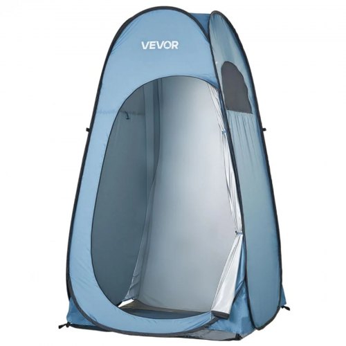 

VEVOR Tienda de Privacidad Plegable con Instalación Instantánea y Cambiador, Incluye Piquetas, Cuerdas y Bolsa de Transporte, de Poliéster 190T, para Camping, Playa y Pesca, Azul, 119 x 119 x 210 cm