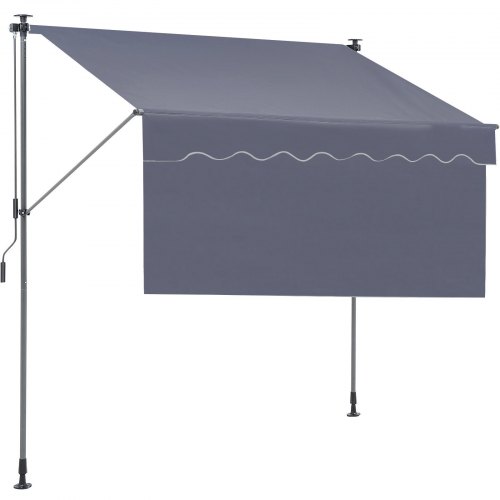 

VEVOR Toldo Retráctil de 3 x 1,2 m, Toldo Manual para Terraza Altura Ajustable, Resistente al Viento y a los Rayos UV, con Cortina Parasol de 1 m y Manivela para Terraza, Patio Trasero, Jardín, Balcón