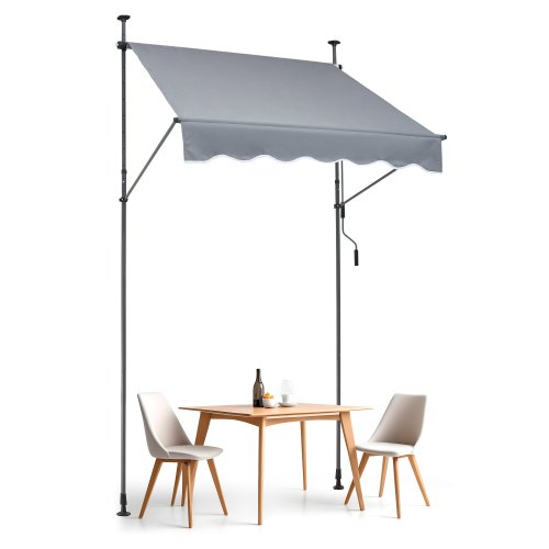 

VEVOR Toldo Retráctil Manual 1,5x1,2 m con Manivela para Balcón Terraza, Gris