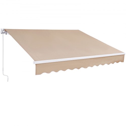 

VEVOR Toldo para Terraza Retráctil 3x2,4 m Toldo Retráctil Patio Exterior 40°-90° Ajustable Viento/UV/Resistente al Agua Toldo Sombrilla Poliéster con Manivela para Patio, Terraza, Jardín, Balcón