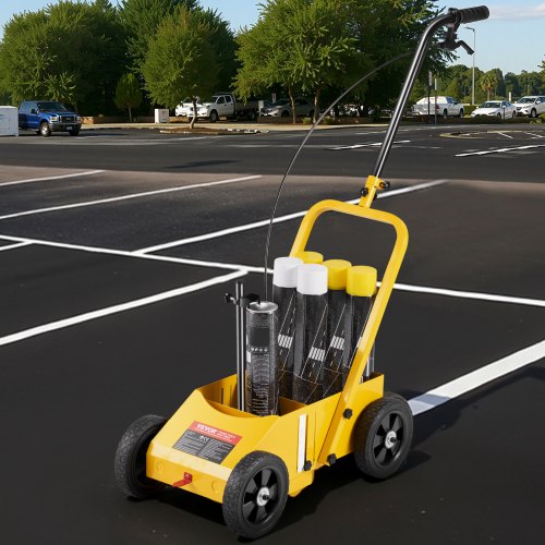 

VEVOR Máquina de Marcado de Líneas 61 x 33 x 90 cm Marcadora de Líneas Resistente con 4 Ruedas Ancho de Línea Ajustable de 56-102 mm para Carreteras, Estacionamientos, Campos Deportivos, Amarillo