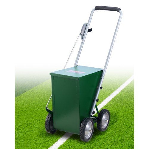 

VEVOR Marcador de Línea Seca con 4 Ruedas, Ancho de Raya 50/100 mm, Marcador de Línea Ajustable con Mango de Ajuste de Goma, Capacidad de Polvo Seco de 22,7 kg para Campo de Béisbol y Sóftbol, Verde