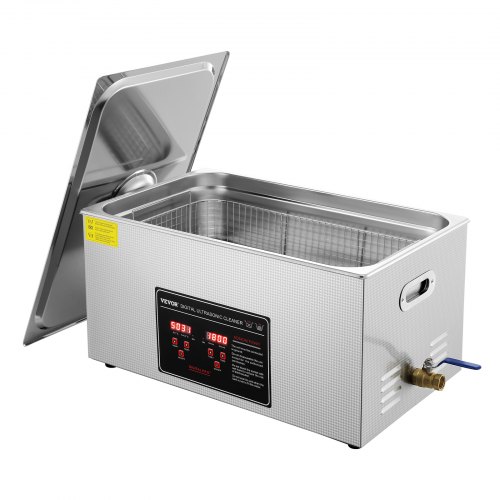 

VEVOR Limpiador Ultrasónico 22L, Bandeja Ultrasónica Digital de Acero Inoxidable de con Calefacción Tiempo y Temperatura Ajustable Dispositivo de Limpieza Ultrasónica para Joyería Gafas Relojes