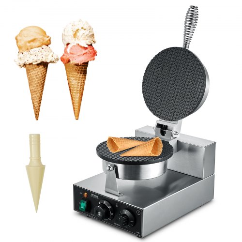 

VEVOR Máquina Eléctrica para Hacer Conos de Helado, 1230 W, Molde Antiadherente para Rollitos de Huevo de Acero Inoxidable, con Control de Temperatura y Tiempo, Asa, para Restaurantes, Panaderías