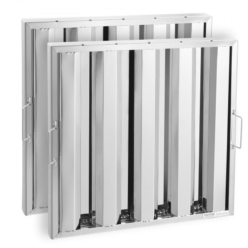 

VEVOR Filtro Deflector Campana Comercial de Cocina de Restaurante de Acero Inoxidable para Campanas Extractoras de Cocina Comerciales con Clasificación Grasa, 4 Ranuras, Paquete 2, 493 x 493 x 45 mm