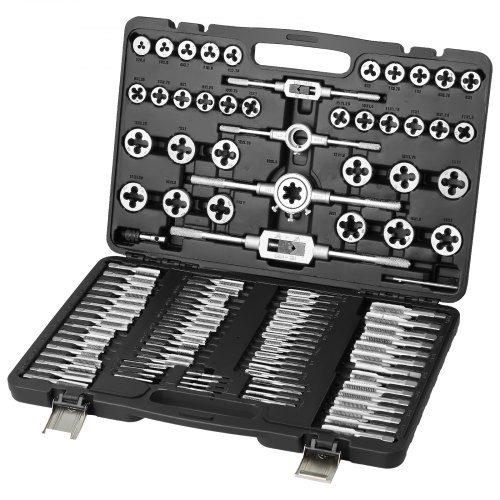 

VEVOR Juego de Machos y Terrajas 110 Piezas Tamaño Métrico de M2 a M18 Kit de Machos y Troqueles con Maletín de Transporte Portátil Herramientas para Construcción Reparación de Automóvil Fontanería