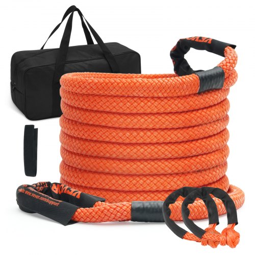 VEVOR Cuerda de Remolque de Nilón de Recuperación Cinética de 22,225 mm x 9,1 m, carga de 13871 kg, Correa de Arranque Resistente de Energía de Elasticidad Extrema para Jeep, Camión, SUV, Tractor