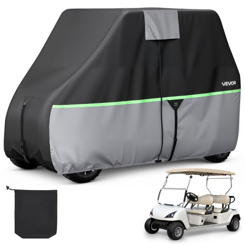 

VEVOR Funda para Carrito de Golf de Tela Oxford 600D, Cubierta Impermeable para 2+2/4 Pasajeros con 3 Puertas Laterales con Cremallera, Bandas Reflectantes, Compatible con EZGO Club Car Honda Yamaha