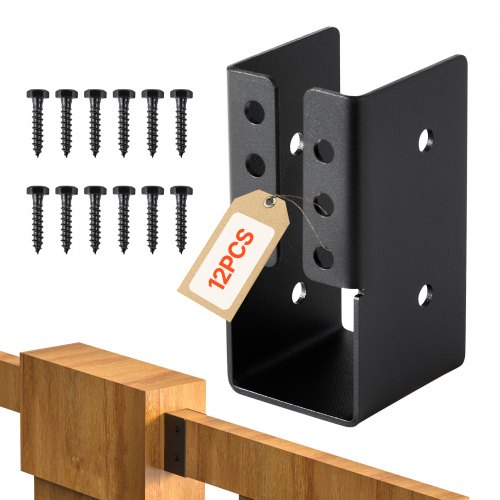 

VEVOR Soporte para Vigas con Brida Oculta y Tornillos, para Exteriores, Soportes de Acero Ligeros para Vigas de 49 x 92 mm, Columpios, Vallas y Toboganes de Madera, 12 Unidades, 51 x 46,5 x 94 mm
