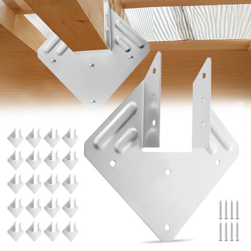 

VEVOR Soportes para Vigas, Tamaño Interior de 135 x 40 x 63 mm, Fuerte y Resistente a la Intemperie, Soportes para Vigas de Techo y Estructuras de Madera, Fácil Instalación, 25 Unidades, Plata