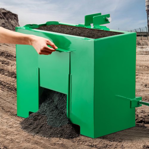 

VEVOR Caja de Lastre con Enganche de 3 Puntos para Tractores, Capacidad de 0,09 m³ 363 kg, Caja de Balasto para Tractor de Categoría 1, Enganche de Remolque Estándar 55 mm, Contrapeso de Acero, Verde