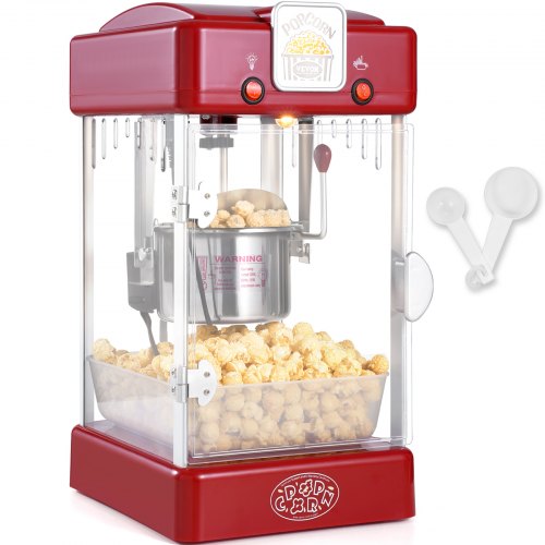 

VEVOR Máquina para Hacer Palomitas Maíz Sobremesa 300 W Rojo 240 x 275 x 475 mm