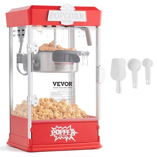 

VEVOR Máquina para Hacer Palomitas de Maíz, de Sobremesa 480 W 4 oz Color Rojo