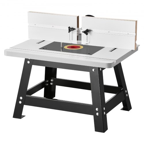 

VEVOR Mesa de Fresado de Banco de 610 x 400 x 530 mm con Guía Ajustable, Tablero de MDF, Base Metálica Resistente, Puerto de Recolección de Polvo para Fresadoras y Brocas de Diferentes Tamaños