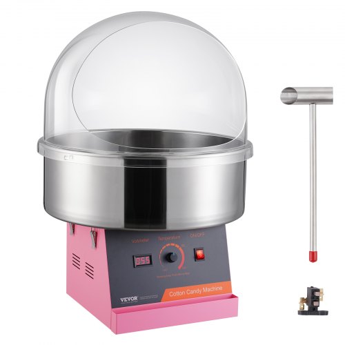 

VEVOR Máquina Eléctrica de Algodón de Azúcar de 1000 W, Máquina Comercial de Algodón de Azúcar con Tapa, Tazón de Acero Inoxidable y Cuchara de Azúcar, Perfecta para Fiestas, 518 x 518 x 415 mm, Rosa