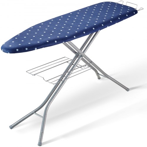 

VEVOR Tabla de Planchar 140x37 cm Tabla de Planchar Plegable 4 Capas Gruesas Altura Ajustable de 64-97 cm Bandeja de Almacenaje Inferior Funda Anticalórica 100% Algodón Lavandería Hogar, 154x37x97 cm