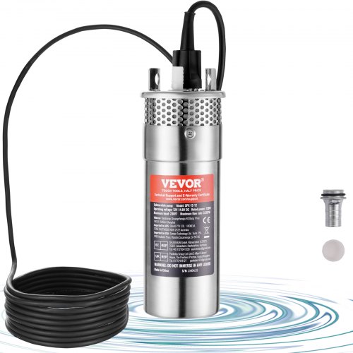 

VEVOR Bomba de Agua Solar de 120 W para Pozo Profundo Sumergible, Altura Máxima 70 m, Inmersión Máxima 30 m, Bomba de Agua con Energía Solar para pozo, Riego de Rancho Agrícola, Bebida de Ganado