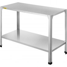 VEVOR Banco de Trabajo de Acero Galvanizado Estantería para Invernadero 2 Niveles Mesa de Plantación 116 x 50 x 81 cm Mesa de Germinación para Invernadero Balcón Terraza Patio Jardín Color Plateado