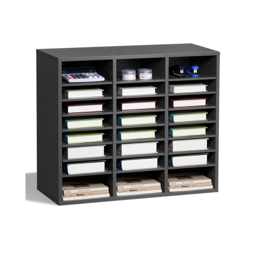 

VEVOR Organizador de Archivos 24 Compartimentos con Estantes Ajustables, Gris
