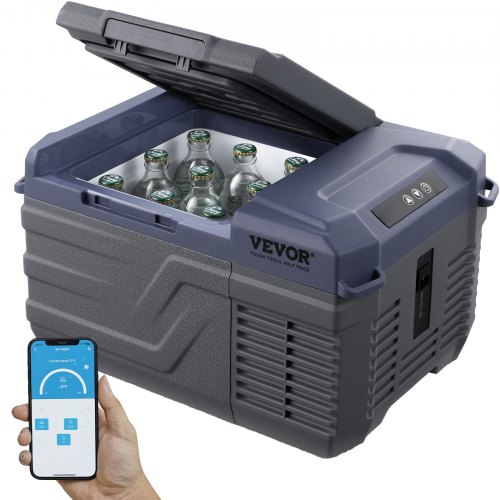 

VEVOR Nevera de Compresión Portátil 9 L Mini Nevera para Coche 12/24V DC y 100-240V AC Caja Enfriadora de Zona Única Temperatura Ajustable de -20°C a 20°C para Camión Barco Casa Camping