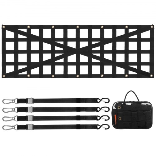 

VEVOR Red para Portón Trasero 137 x 46 cm Red de Carga Resistente para Caja de Camioneta con 4 Correas Telescópicas Ajustables Diseño Reforzado Adecuada para Camionetas, Camiones, Remolques, SUV