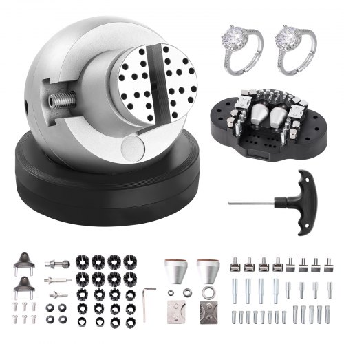 

VEVOR Tornillo de Banco de Bolas para Grabador 127 mm, Base Giratoria de 360° Tornillo de Banco, Mandíbula Ajustable con 69 Accesorios, Herramienta de Ajuste de Grabado para Joyería de Precisión