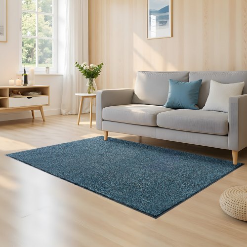 

VEVOR Felpudo para Puerta de Entrada, Interior y Exterior, Moderno y Elegante, con Reverso PVC, Resistente, Lavable, para Pasillo, Balcón y Garaje, sin Estampado, Azul Pizarra, 1829 x 1219 x 7 mm