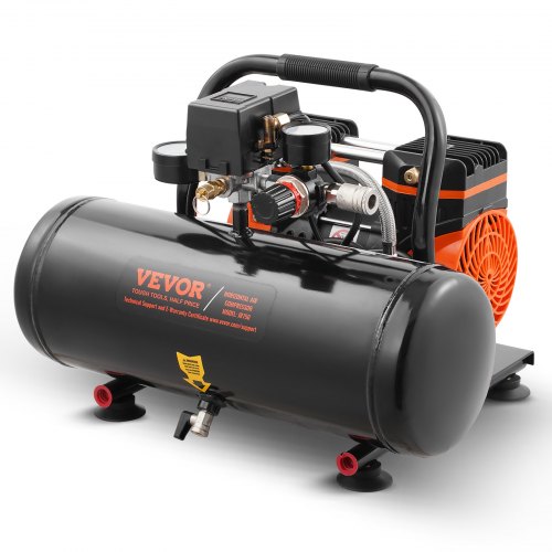 

VEVOR Compresor de Aire Compacto Portátil sin Aceite 8 L 1 HP 485 x 390 x 385 mm