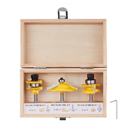 

VEVOR 3 PCS Juego de Brocas para Enrutador, Juego de Brocas para Enrutador de Carburo con Vástago de 6,35 mm y Estuche de Plástico para Tableros de Partículas de Madera y Madera Contrachapada