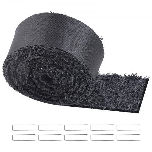 

VEVOR 1 PCS Mantillo de Caucho para Paisajismo, Estera de Mantillo de Caucho Reciclado de 3 x 0,11 m, Camino de Caucho Permanente para Plantas, Verduras y Barrera de Jardín de Flores, Negro