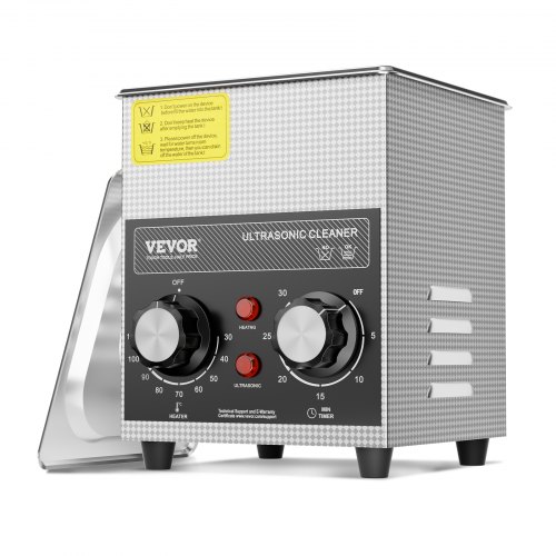 

VEVOR Limpiador Ultrasónico 2 L con Temporizador de Calentamiento y Cesta 60 W