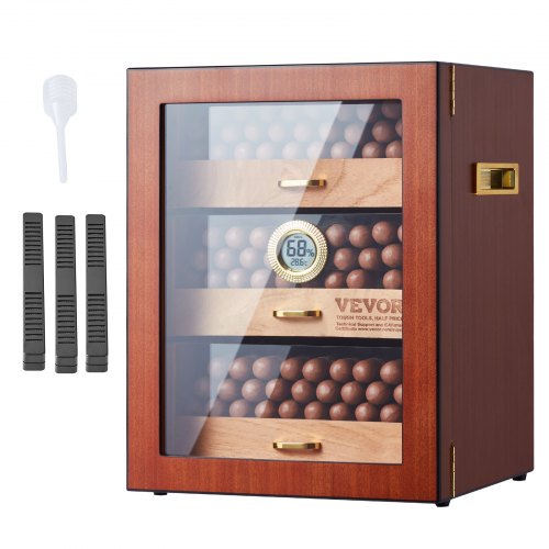 

VEVOR 150 Humidificador Cigarros Gabinete Cedro Caja Cigarros 260 x 260 x 350 mm
