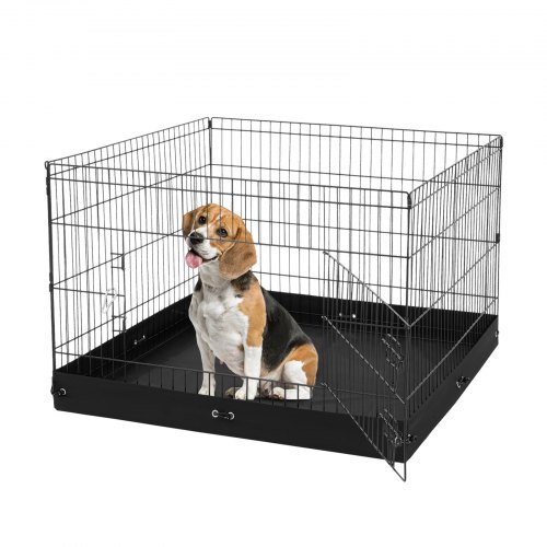 

VEVOR Parque Plegable de Metal para Perros de 4 Paneles con Almohadilla Inferior