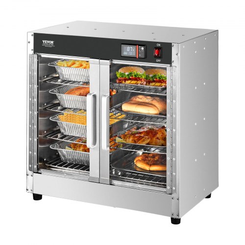 

VEVOR Calentador de Alimentos Tipo Caja Caliente, 4 Niveles con Bandeja de Agua, 4 Sartenes, Puerta Doble Vidrio y Estantes Ajustables, Acero Inoxidable, Ideal para Almacenar Pizza, 632 x 380 x 630 mm
