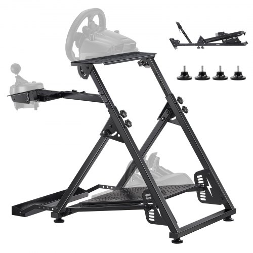 

VEVOR Soporte para Volante de Carreras Ajustable y Plegable, para Logitech G923, G920, G29 y G27, Thrustmaster T300RS TX, F458, T500RS, T3PA-PRO F1/GT, Consola de Juegos, 900 x 710 x 845 mm