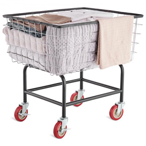 

VEVOR Carrito de Lavandería de Alambre Capacidad de 100 L, 68 x 55 x 67 cm, Cesto Móvil con Ruedas, Estructura de Acero Cromado, Movimiento Suave, para Lavandería, Dormitorio, Baño