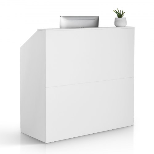 

VEVOR Mostrador de Recepción Rectangular 118x50x111,5 cm para Oficina, Blanco