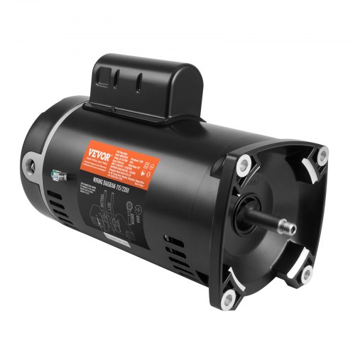 

VEVOR 1,5 HP 56Y Motor de Bomba de Piscina 115 V (12,8 A) / 230 V (6,4 A) 3450 RPM Factor de Trabajo 1,1 Condensador 90μF/250V Motor de Repuesto de Brida Cuadrada Giratorio CCW para Piscinas