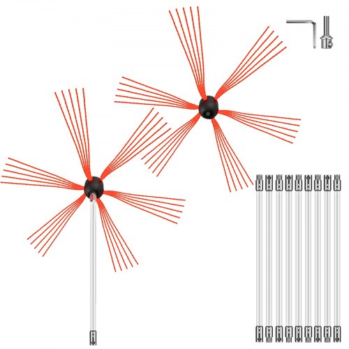 

VEVOR Cepillo Deshollinador Cepillo Chimenea Kit de Deshollinamiento Limpieza de Chimenea 33FT Sooteater Kit de Limpieza de Chimenea Esta Herramienta