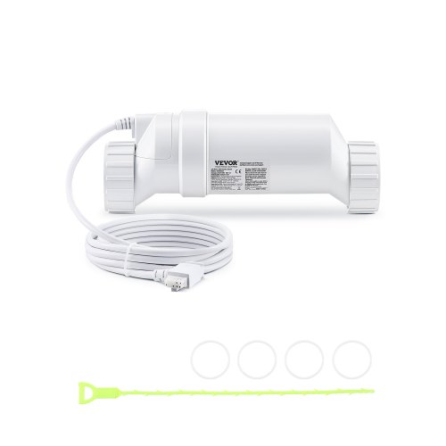 

VEVOR Sistema de Cloración de Agua Salada con Línea Eléctrica de 4,6 m, Celda de Cloración de Piscina Compatible con Hayward W3T-Cell-9 (T9), para Piscinas Enterradas de Hasta 25000 Galones, Blanco