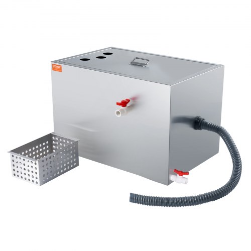 

VEVOR Interceptor de Grasa Comercial Separador de Grasa 18 kg Trampa de Grasa Entrada Inferior Acero Inoxidable Debajo del Fregadero Separador de Agua y Aceite 10 Gpm para Cocina, Cantina, Restaurante